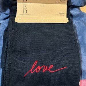 Ellen DeGeneres One Size LOVE Scarf Acrylic /NAVY HEATHER/RED NWT (3 for sale)